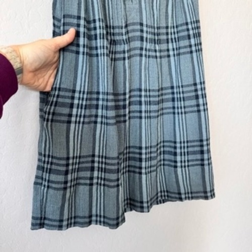 Faherty XSmall Blue Navy Plaid Sleeveless Button Front Dress with Pockets - Picture 10 of 10